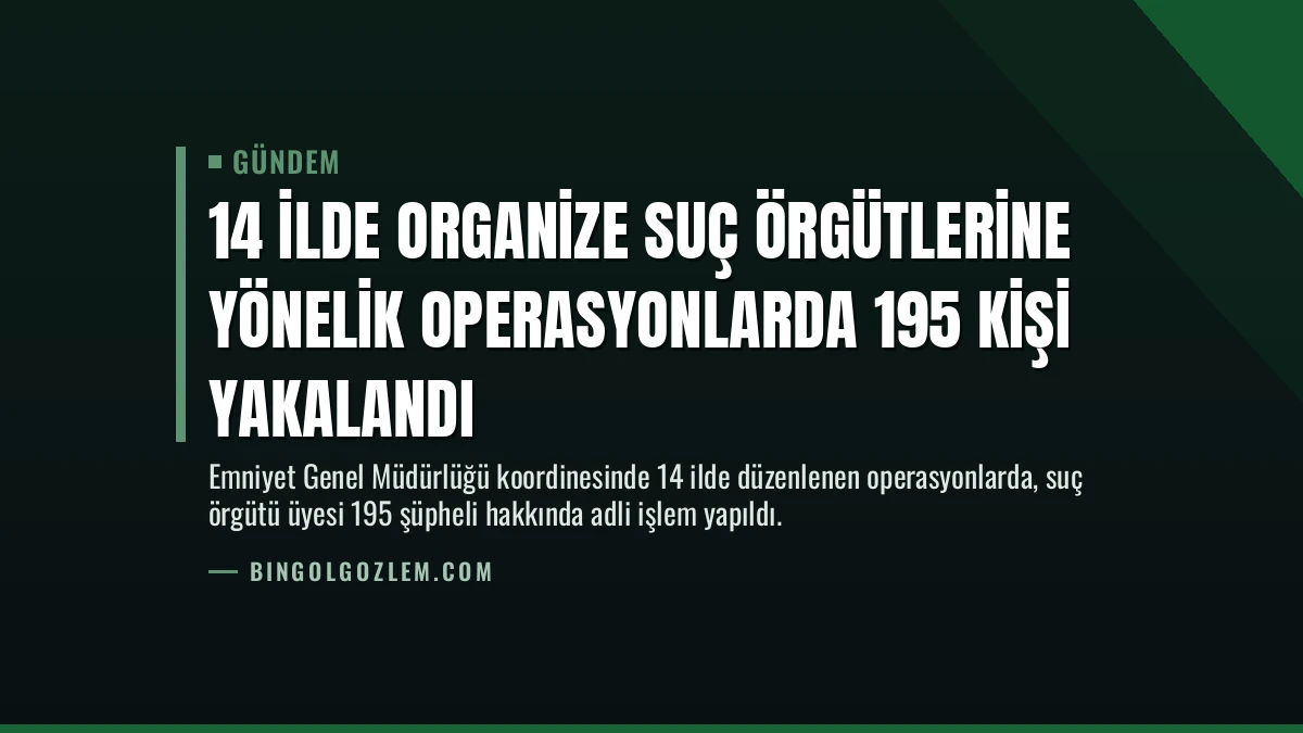 14 İlde Organize Suç Örgütlerine Yönelik Operasyonlarda 195 Kişi Yakalandı