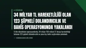 34 Milyar TL Hareketliliği Olan 123 Şüpheli Dolandırıcılık ve Bahis Operasyonunda Yakalandı
