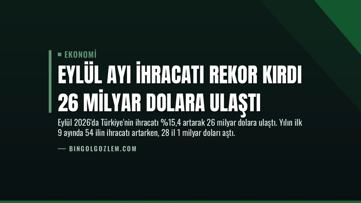 Eylül Ayı İhracatı Rekor Kırdı 26 Milyar Dolara Ulaştı