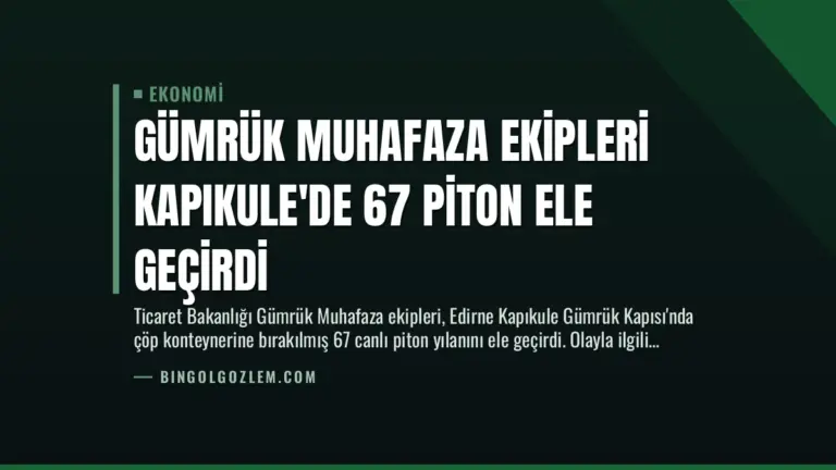 Gümrük Muhafaza Ekipleri Kapıkule’de 67 Piton Ele Geçirdi