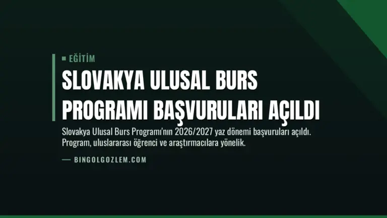 Slovakya Ulusal Burs Programı Başvuruları Açıldı