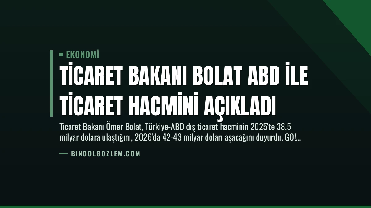 Ticaret Bakanı Bolat ABD ile Ticaret Hacmini Açıkladı