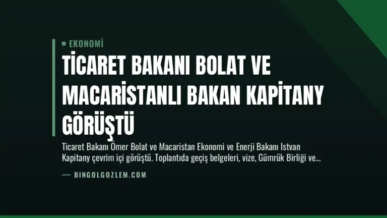Ticaret Bakanı Bolat ve Macaristanlı Bakan Kapitany Görüştü