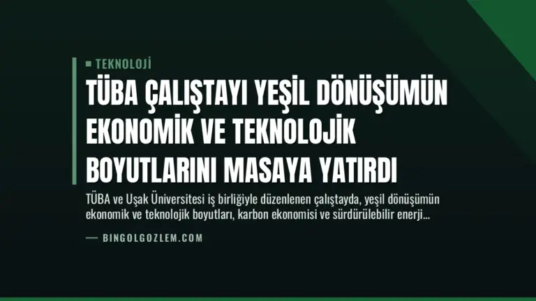 TÜBA Çalıştayı Yeşil Dönüşümün Ekonomik ve Teknolojik Boyutlarını Masaya Yatırdı