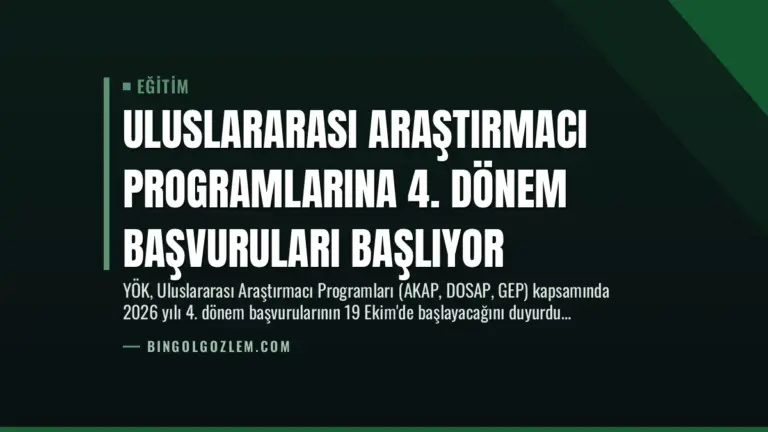 Uluslararası Araştırmacı Programlarına 4. Dönem Başvuruları Başlıyor